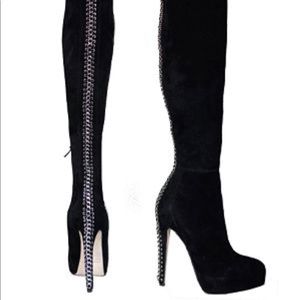 BRIAN ATWOOD Chain back over the knee boot (💯 Authentic)